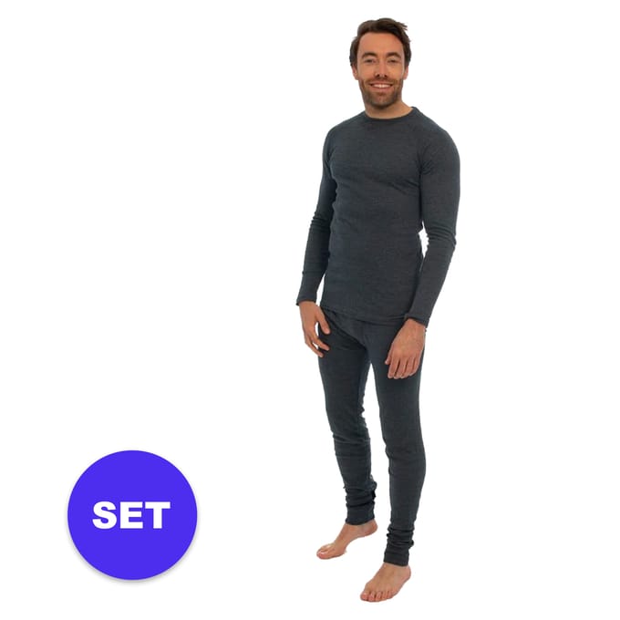 Thermokleding Set - Thermobroek + Thermoshirt - Heren - Antraciet - M