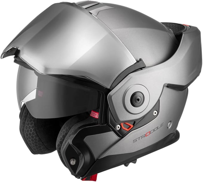 BEON Stradale Motorhelm - S - Systeemhelm met Zonnevizier - 180º Verstelbare integraalhelm - Jethelm - Mat Titanium