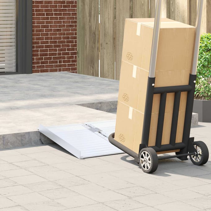 vidaXL Oprit voor rolstoel 270 kg Zilver 62 x 73 x 5 cm Aluminium