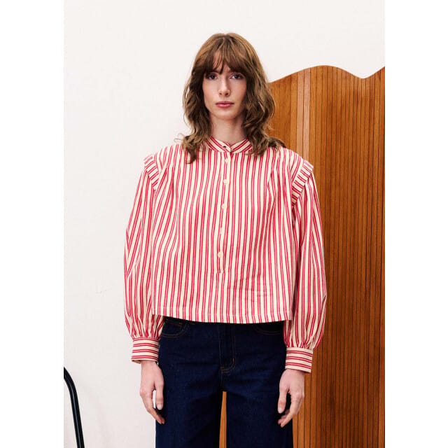 FRNCH Choupette blouse schouderdetails gestreept