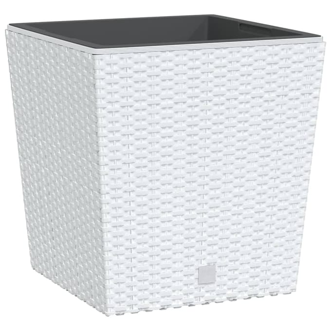 vidaXL - Plantenbak - met - uitneembare - bak - rattan-look - 21/32 - L - PP - wit