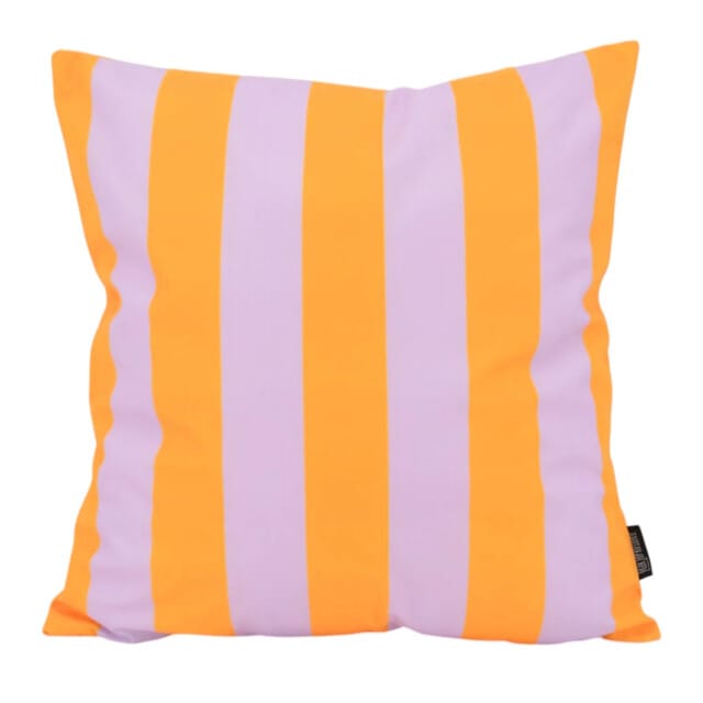 Gek op kussens! Sierkussen streep lila/geel | 45 x 45 cm | katoen/polyester