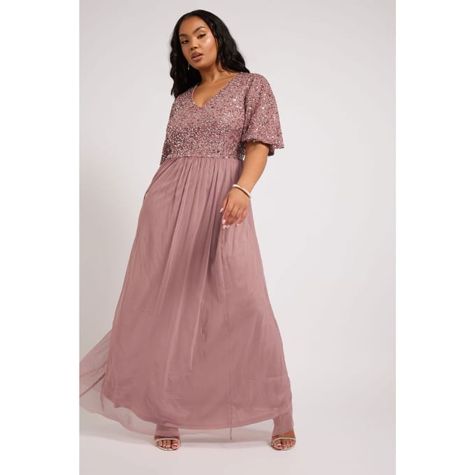 Luxe: Ultimate Embellishment Luxe Roze Versierde Maxijurksize 42