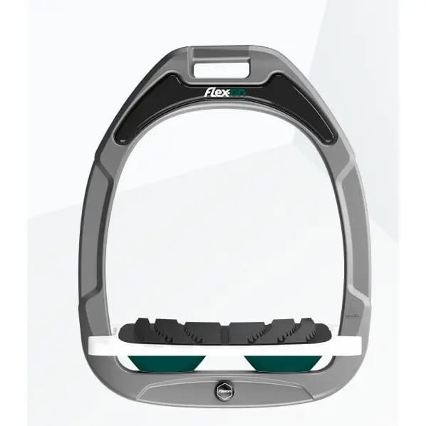 Ingelande stijgbeugels Grip Aluminium/Wit/Groen Flex-On Green Composite