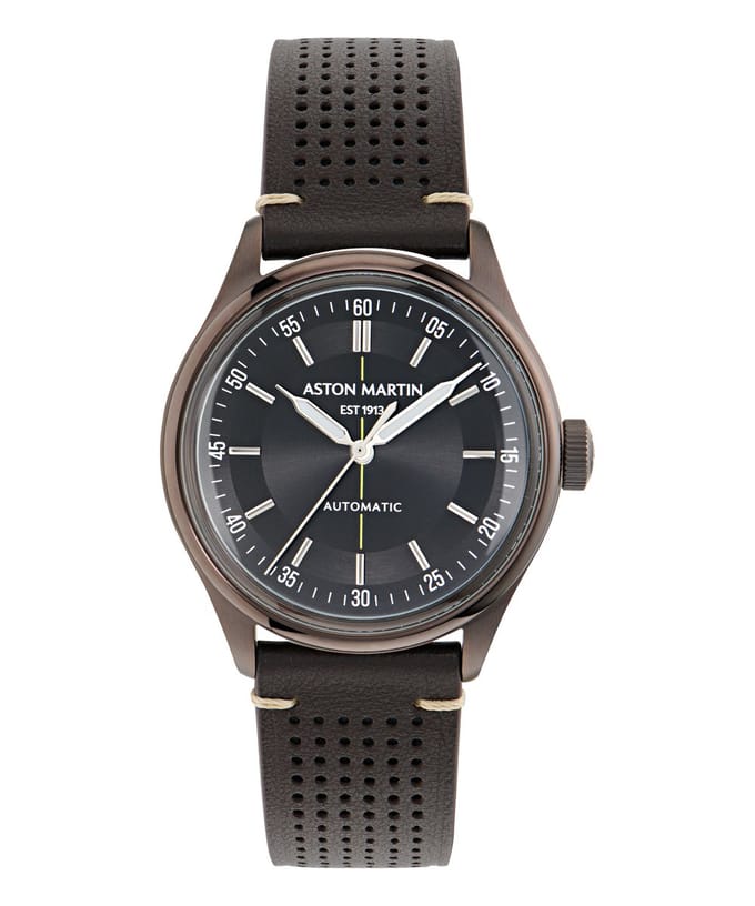 Aston Martin Timeless TS1 MTTS1S606 Horloge - Leer - Bruin - Ø 39 mm