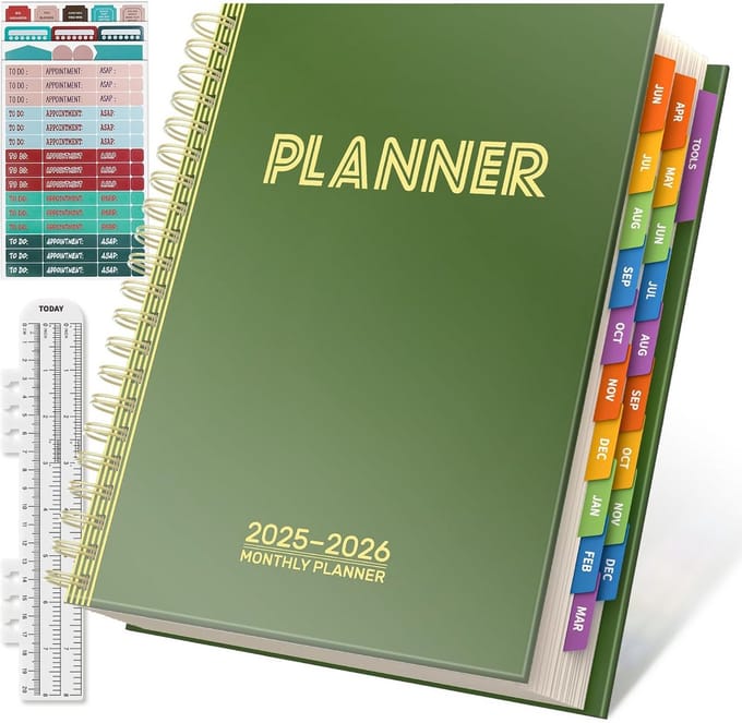 Academische Planner 2025-2026, Maand- en Dagoverzicht met Gewoonte Tracker