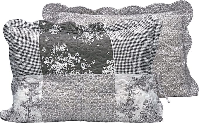 Lavandoux - Kussenslopen - Toile de Jouy - 60x70 - Grijs - Set van 2