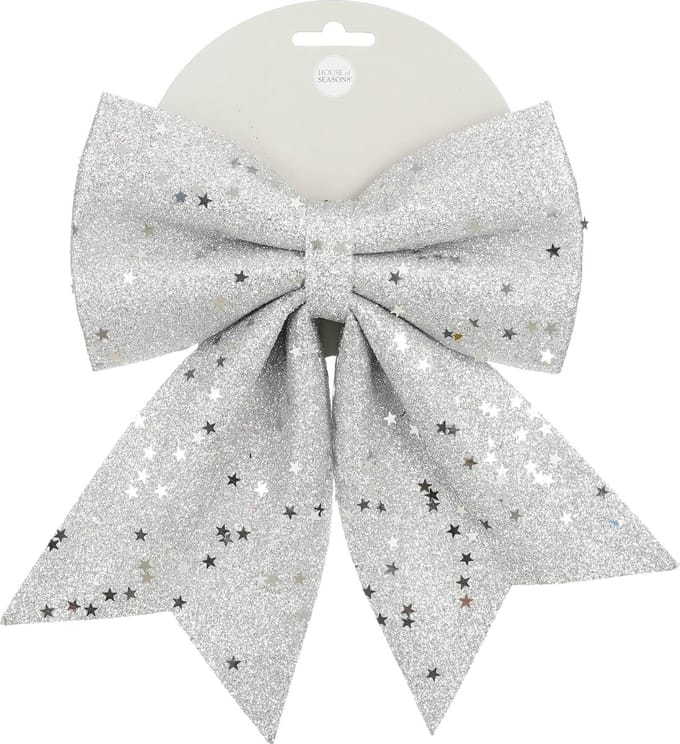 Kersthanger-kerstStrik zilver - l20xb24cm