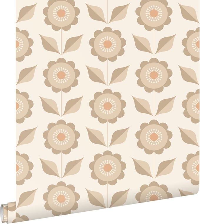 ESTAhome behang bloemen beige - 50 x 900 cm - 130976