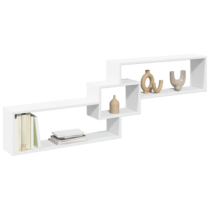 vidaXL - Wandkast - 158x18x53 - cm - bewerkt - hout - wit