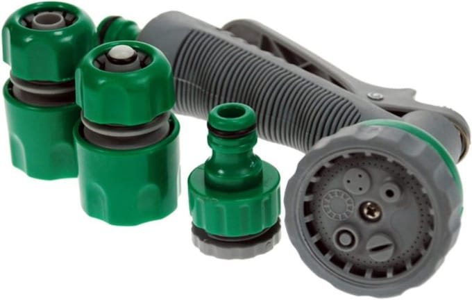 Sproeikop Set - Waterpistool - Tuin Besproeien - Verstelbare Straal - 5x10x2.5 cm - Transparant
