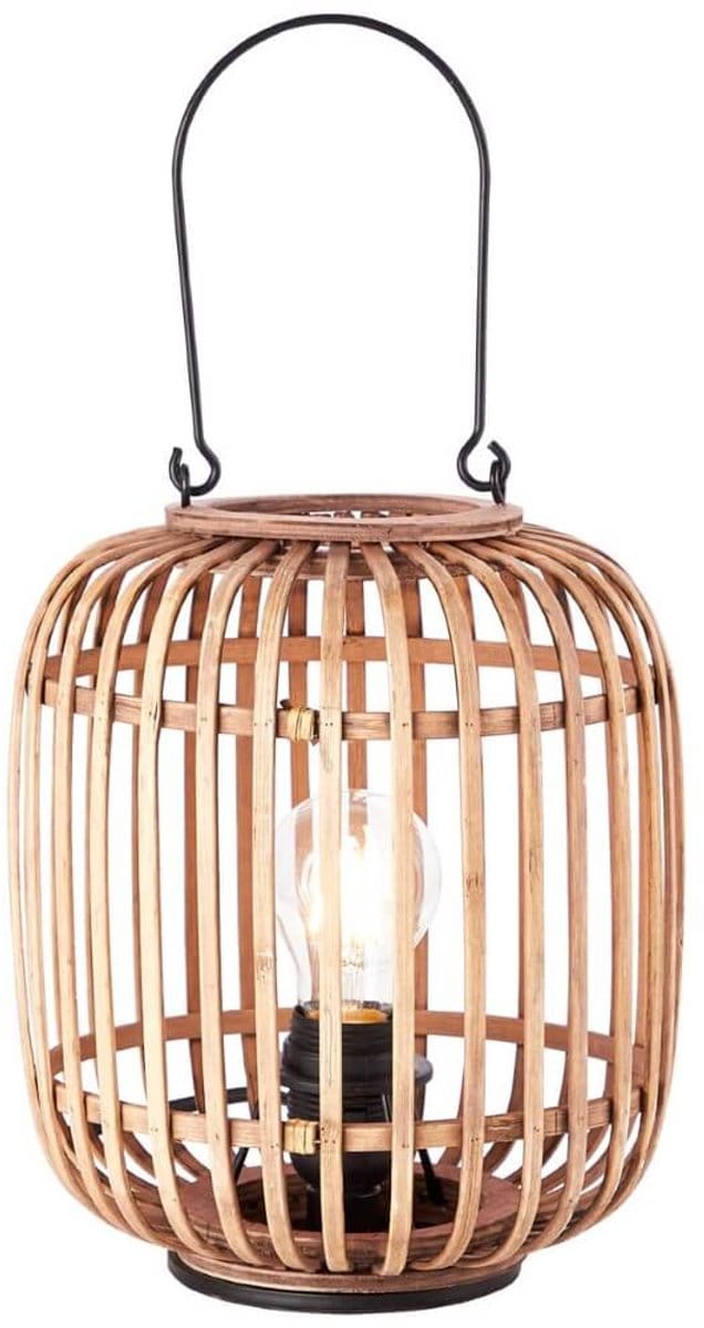 Brilliant Woodrow - Tafellamp - E27 max 1x40W - Zwart/Rotan