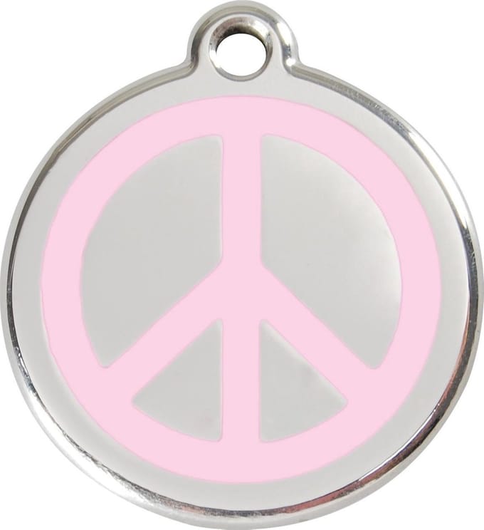Red Dingo Hondenpenning 20 mm peace roze