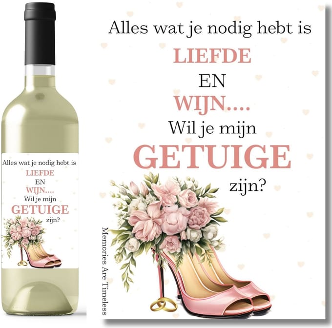 Wijnetiket “Wil je mijn getuige zijn?” – Glossy – 10,5 x 14,8 cm