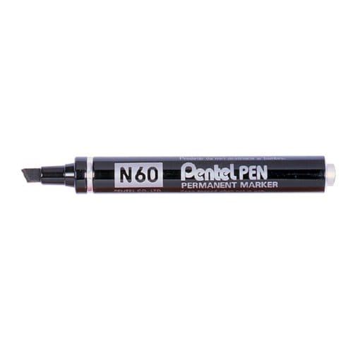 Pentel permanente marker zwart met wigvormige punt