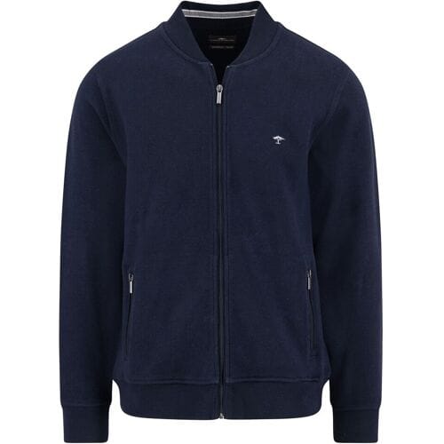 Fynch-Hatton Vest Cardigan Structure Interlock Navy / male