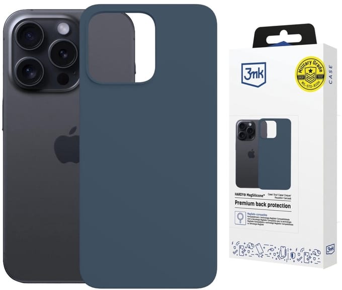 3MK Hardy MagSilicone Hoesje voor Apple iPhone 15 Pro Blauw