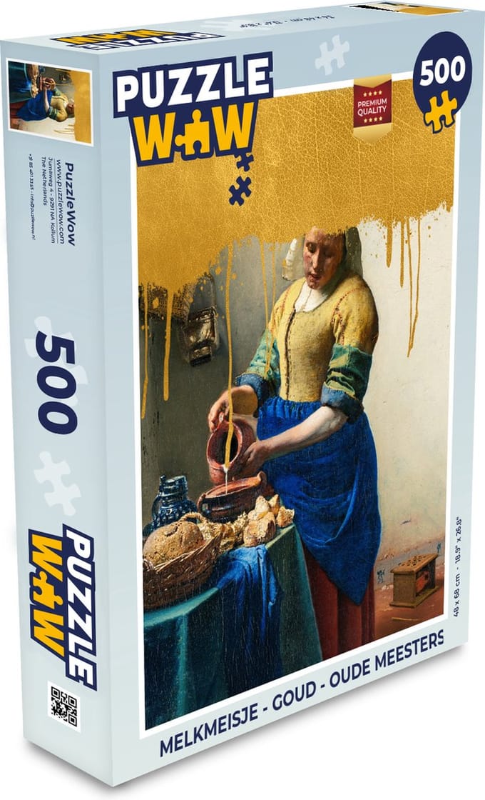 Puzzel Melkmeisje - Goud - Oude Meesters - Legpuzzel - Puzzel 500 stukjes