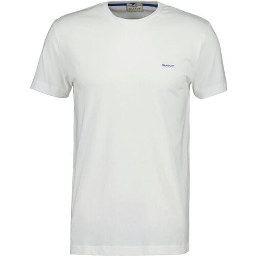 Gant T-Shirt Slim Contrast Logo Short Sleeve Eggshell / male
