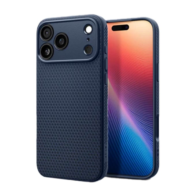 Spigen Liquid Air Hoesje Geschikt voor Apple iPhone 17 Pro Max - Back Cover Flexibel TPU Matte Blauw