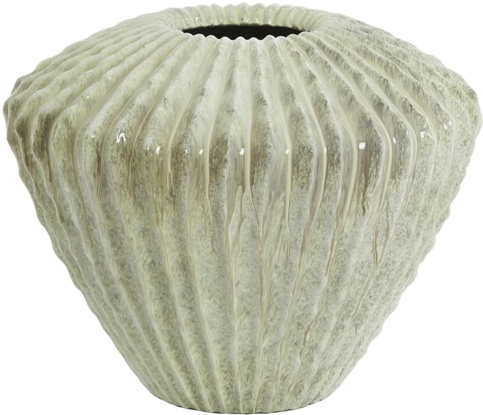 Light & Living vaas CACTI van steen met glans mintgroen - Ø55x45 cm