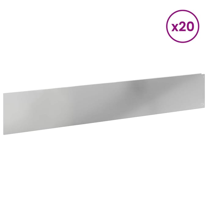 vidaXL - Gazonrand - 20 - st - 100 - x - 18 - cm - Staal - zilver
