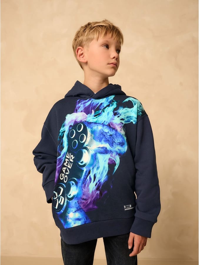 Next - Jongens - Hoodie met Older-print - Blauw