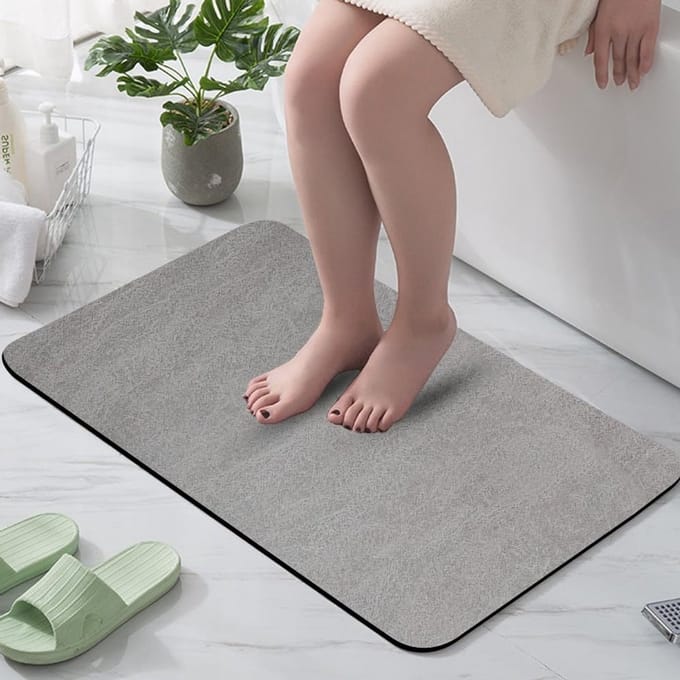 Badmat - Douchemat Vloermat - Droge Voeten - Dubbele Antislip - 40 x 60 cm - Grijs
