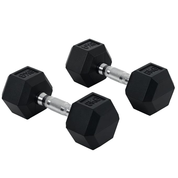 HOMCOM Set van 2 korte halters in zeshoekige vorm A91-018V01