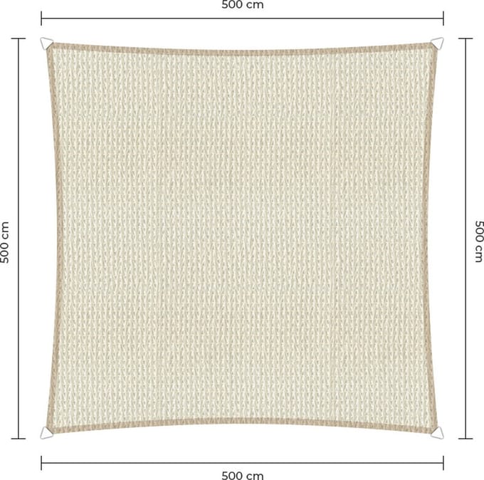 Sunfighters vierkant schaduwdoek - 5 x 5 m - Ivoor - Waterdoorlatend