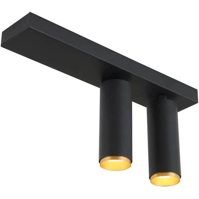LOOM DESIGN LED plafondspot X-Beam, 2-lamps, zwart