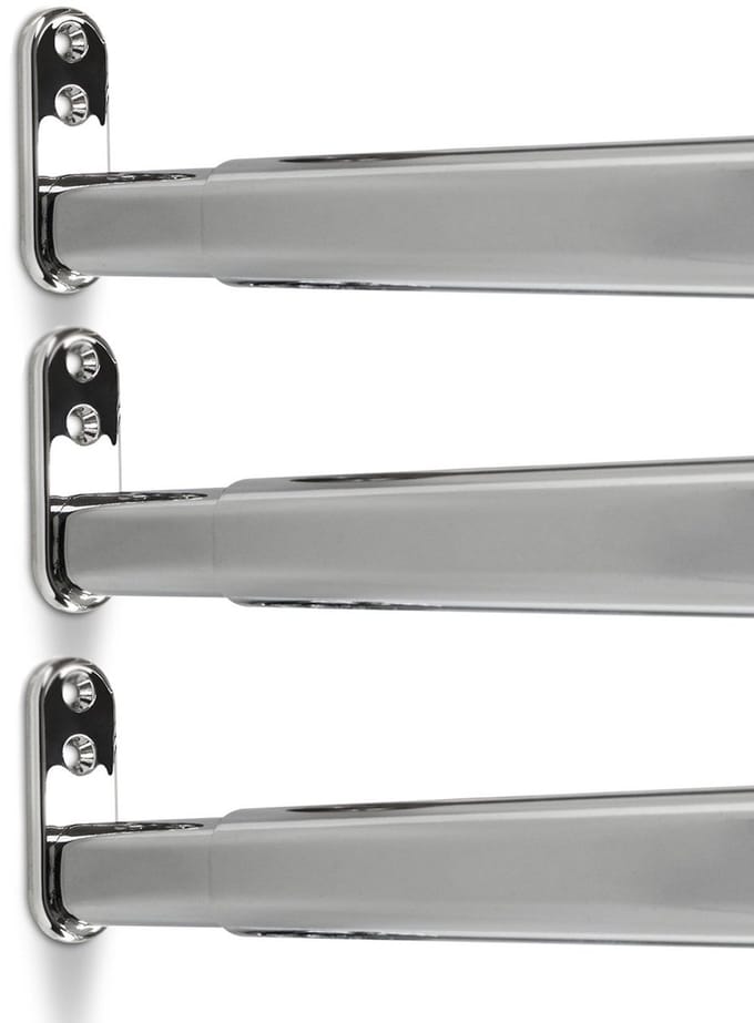 3 x kaststang 900-1100 mm, uitschuifbaar, chroom, ovaal