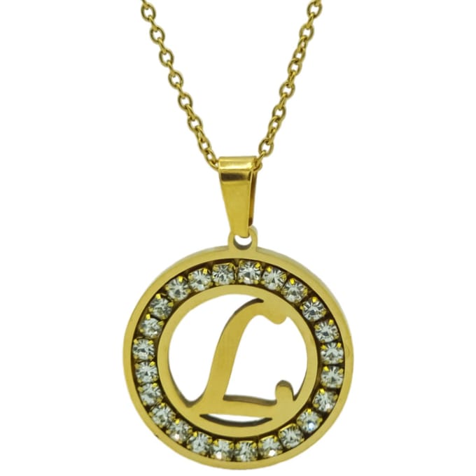 Initiaal ketting met letter hanger L – Premium gold-plated staal