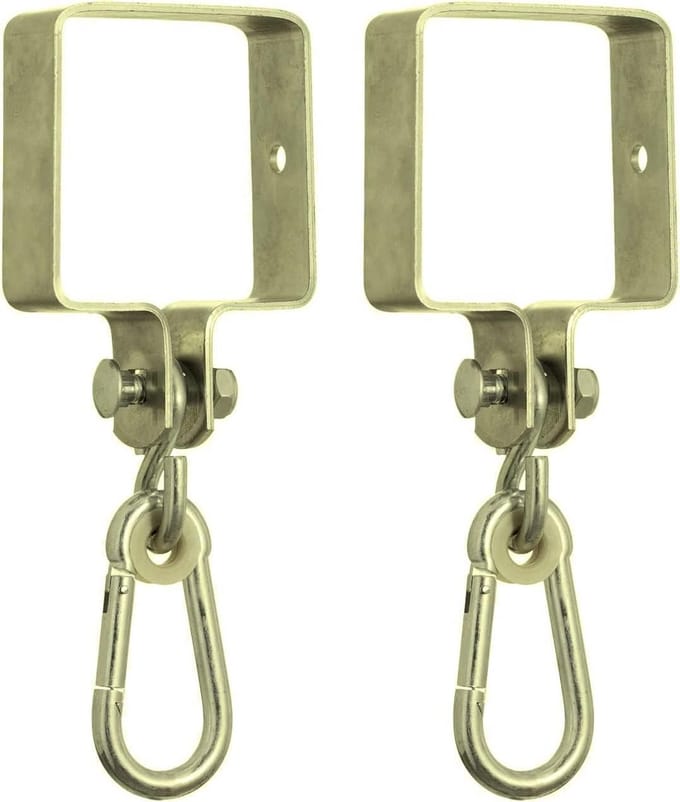 Set van 2 Vierkante Gegalvaniseerde Hangers voor Klimframes en Schommels