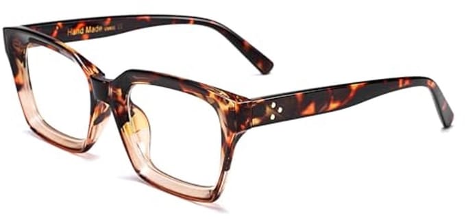 Rechthoekige Blauwlichtfilter Bril voor Dames en Heren - Gamingbril met Dikke Frame