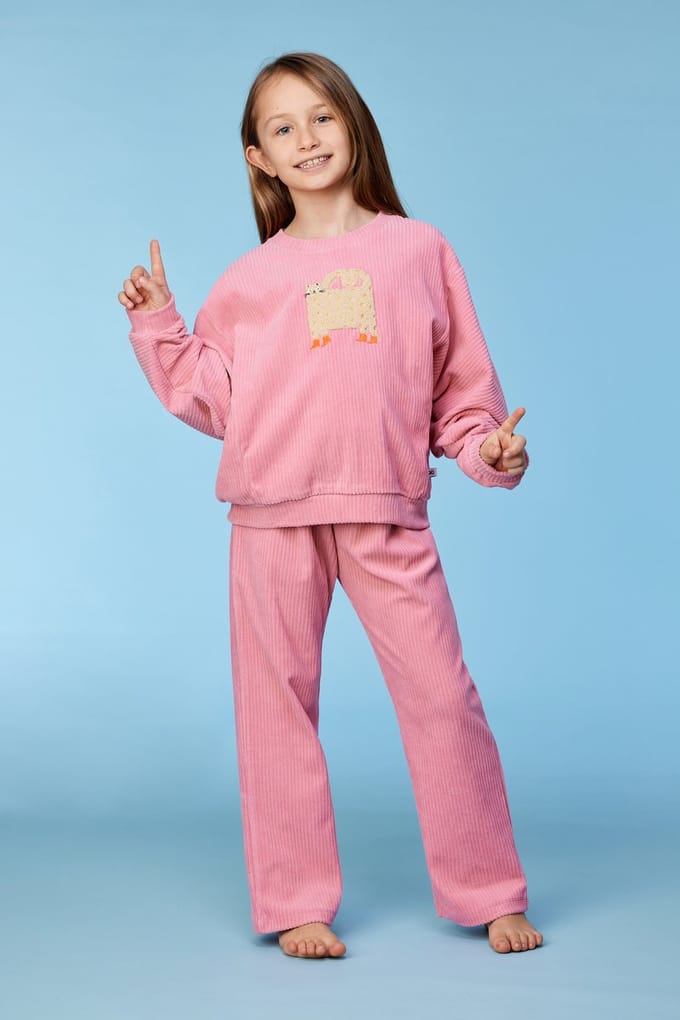 Woody Meisjes-Dames pyjama roze - maat 092/2J