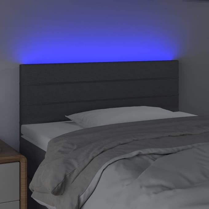 vidaXL - Hoofdbord - LED - 80x5x78/88 - cm - stof - donkergrijs