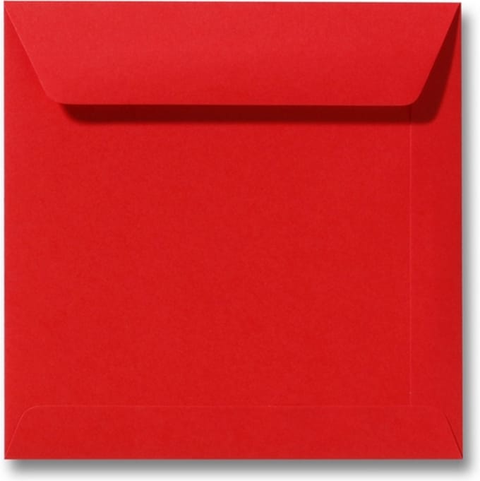 Envelop 17 x 17 Koraalrood, 25 stuks
