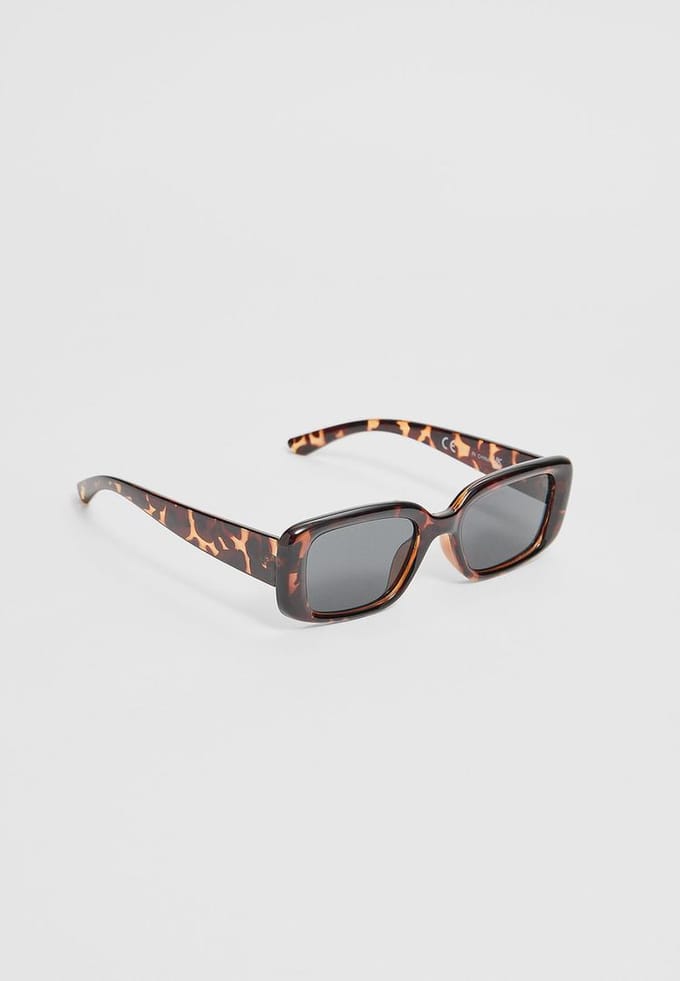 Stradivarius Rechthoekige zonnebril met schildpadmotief  Bruin OS