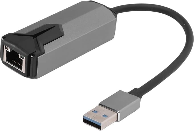 Netwerk Adapter - Ethernet Dongle - Snelle Internetverbinding - 2.5Gbps Snelheid - Compact Formaat - Metaalkleur
