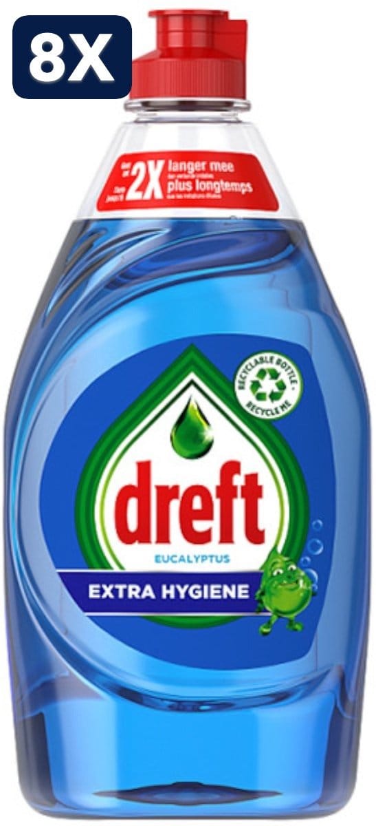 8 x Dreft Afwas - 430ml - extra hygiene - eucalyptus