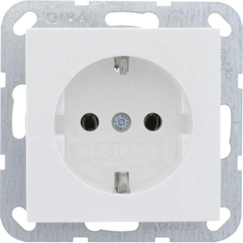GIRA Systeem 55 Wandcontactdoos met randaarde 1V Zuiver wit MAT 446627
