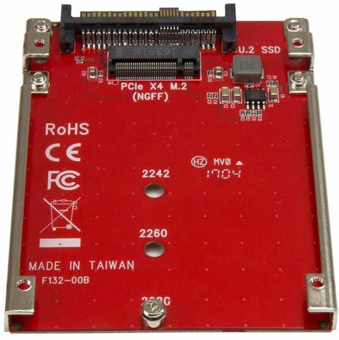 StarTech.com M.2 Drive Aan U.2 (SFF-8639) Host AV / multimedia paneel for M.2 PCIe NVMe SSDs - interfaceadapter - M.2-kaart - U.2