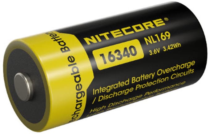 Nitecore NL169 Oplaadbare 16340 Li-Ion batterij 950mAh