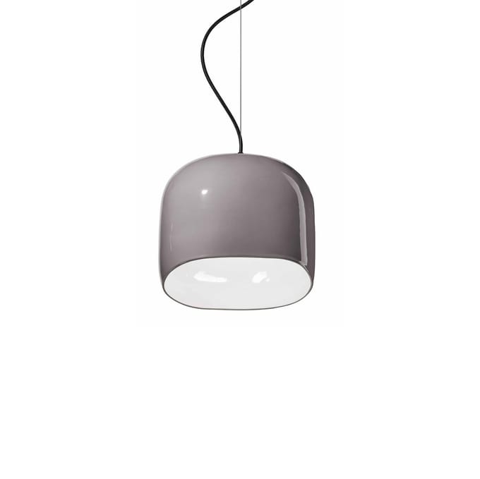 Ferroluce Hanglamp Ayrton, keramiek, lengte 29 cm, grijs