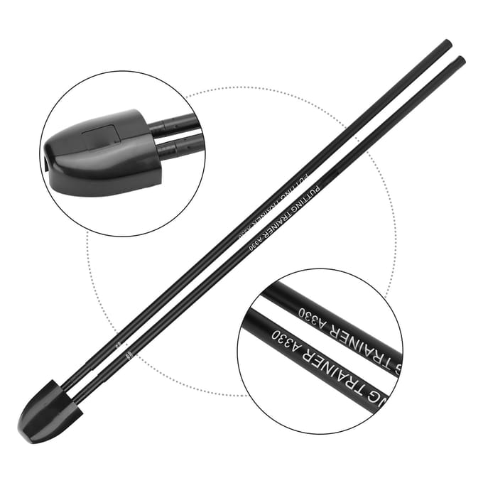 Aluminium Verstelbare Lengte Golf Putter Hulp Hulp Trainer Richtingsstick voor Oefening black