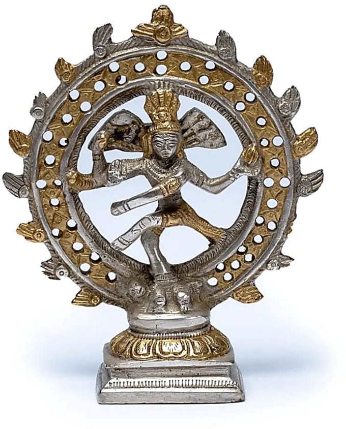 Shiva Nataraja messing dubbele ring tweekleurig - 15 - 420 - Messing - Metaal - M