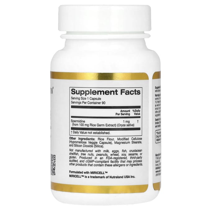 Spermidine, Extrait de Germe de Riz, 1 mg, 90 Capsules Végétales