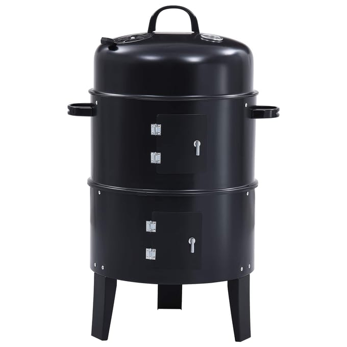 vidaXL Grill extérieur Ø 40 x 80 cm Acier Noir