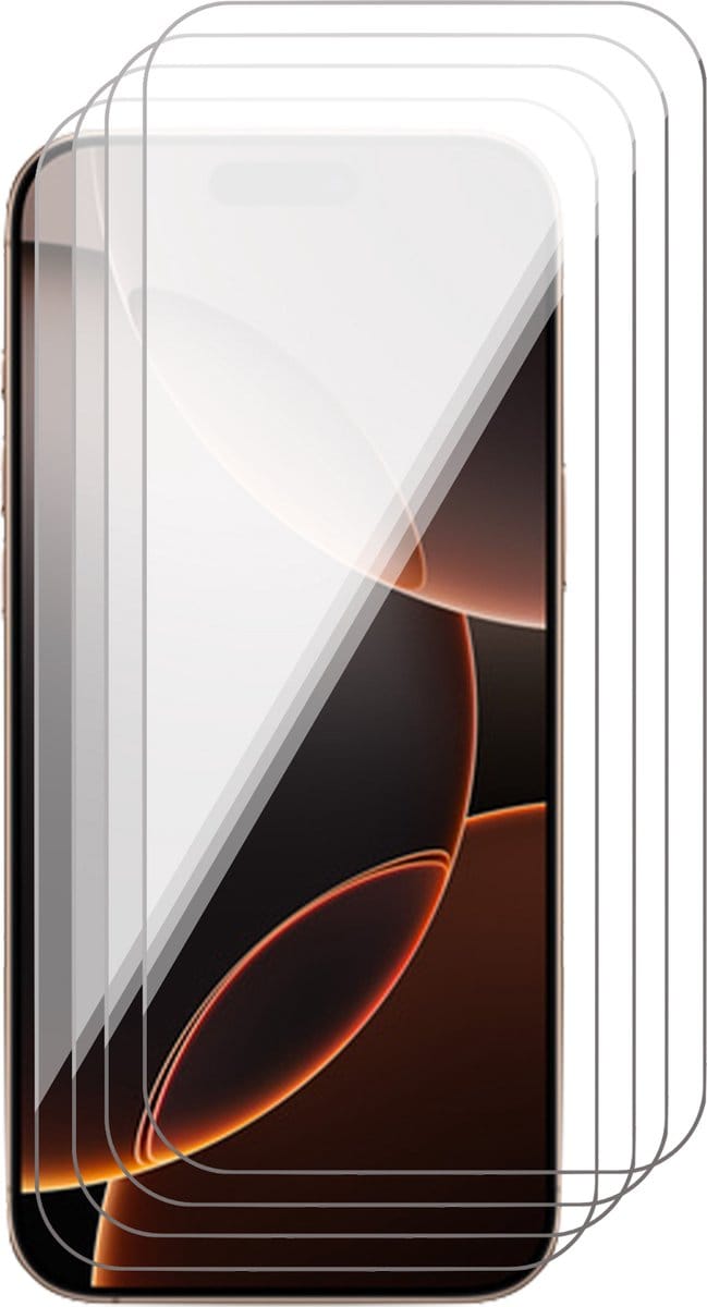Screenprotector geschikt voor iPhone 16 Pro Max - 4x Gehard Glazen Tempered Glass Krasbestendige Screen Protector